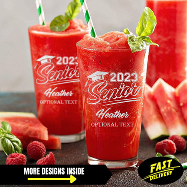 Custom Pint Glass Gifts for Senior Graduate